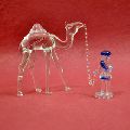 Camel and Man glass figurine