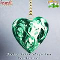 Green flat glass marble heart handmade