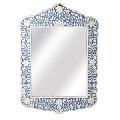 Blue and White Bone Inlay Wall Mirror