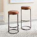 Industrial leather seat bar stool