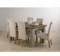 Solid oak wood dining table