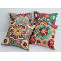 eco-friendly suzani embroidered cotton cushion cover