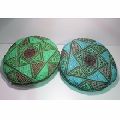 mirror hand embroidery round cushions