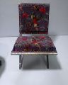 printed upholstered wooden chair