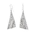Triangular Shape Oxidized Silver Fancy Hook Earrings