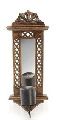 Wood Wall Mirror Jali Candle stand