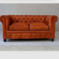 Two Seater Leather Chesterfield Sofa,