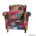 Kantha Fabric Vintage Upholstered Chair