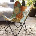 Vintage Fabric Cotton Rugs Butterfly Chair