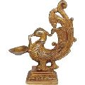 Bird With Diya oil lamp Metal Sculpture