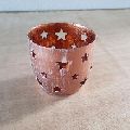 STAR PUNCH COPPER CANDLE HOLDER
