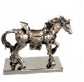 NICKLE PLATED WALKIING HORSE STATUE
