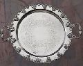 Silver plate round service tray