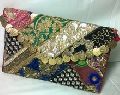 Rajasthani Zari Embroidered Traditional Indian Vintage Banjara Coin Clutch