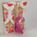 flower printed cream colour handmade paper diary