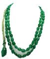 Emerald Oval nuggets 20 necklace