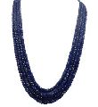 Natural Burmese Blue Sapphire Faceted Rondelle Beads