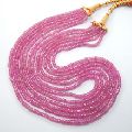 Natural Pink Sapphire Rondelle Faceted Beads