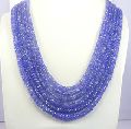 Natural Royal Blue Tanzanite Roundel Faceted Beads