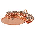 copper full moon tray with 5 sauce pot