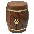 Wood Barrel Pet Urn