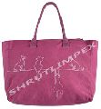 LEATHER HANDLE SHOPPING BAG