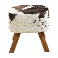 Leather Wooden Footrest Stools