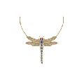 Gold Pave Diamond Dragonfly Necklace