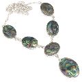 Gemstone Handmade Ethnic Silver Plated Jewelry Necklace
