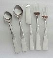 Aluminum polished hammered cutlery set
