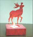 Christmas metal reindeer tea light candle holder