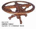 Hand made finely wood carved round table