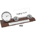 wooden metal desk clock