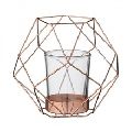 Copper Finish hexagon wire candle holder