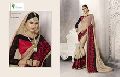 Bridal wear latest designs gerogette sarees with embroided lace border