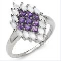 Opal and Amethyst Sterling Silver Ring