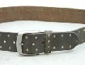 Screw pattern leather belt