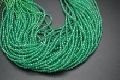 Small size 2mm faceted natural green onyx loose beads