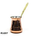 Rose Gold Tall Turkish Coffee Pot WIth Gold Handle