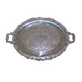 Solid Brass Silver Plated Serving Tray