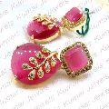 Decorative CZ Fashion Pink Crystal Earrings