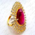 Ruby Stone Studded Party Finger Ring
