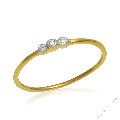 Gold Plated Round cut CZ stone Silver Ring