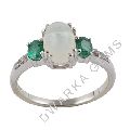Opal And Emerald Ring With Diamonds