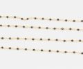 Black Onyx 2-2.5mm Faceted Gemstone Gold Plated Beaded Chain