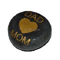 Black Agate Dad And Mom Engraved Stone