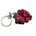 Dyed Ruby Tumbled Grapes Keychain