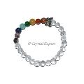 Gemstone Crystal Quartz with Chakra Beads Bracelets