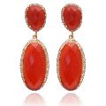 chalcedony cz gold plated long earring