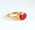 dyed ruby quartz gold plated ring